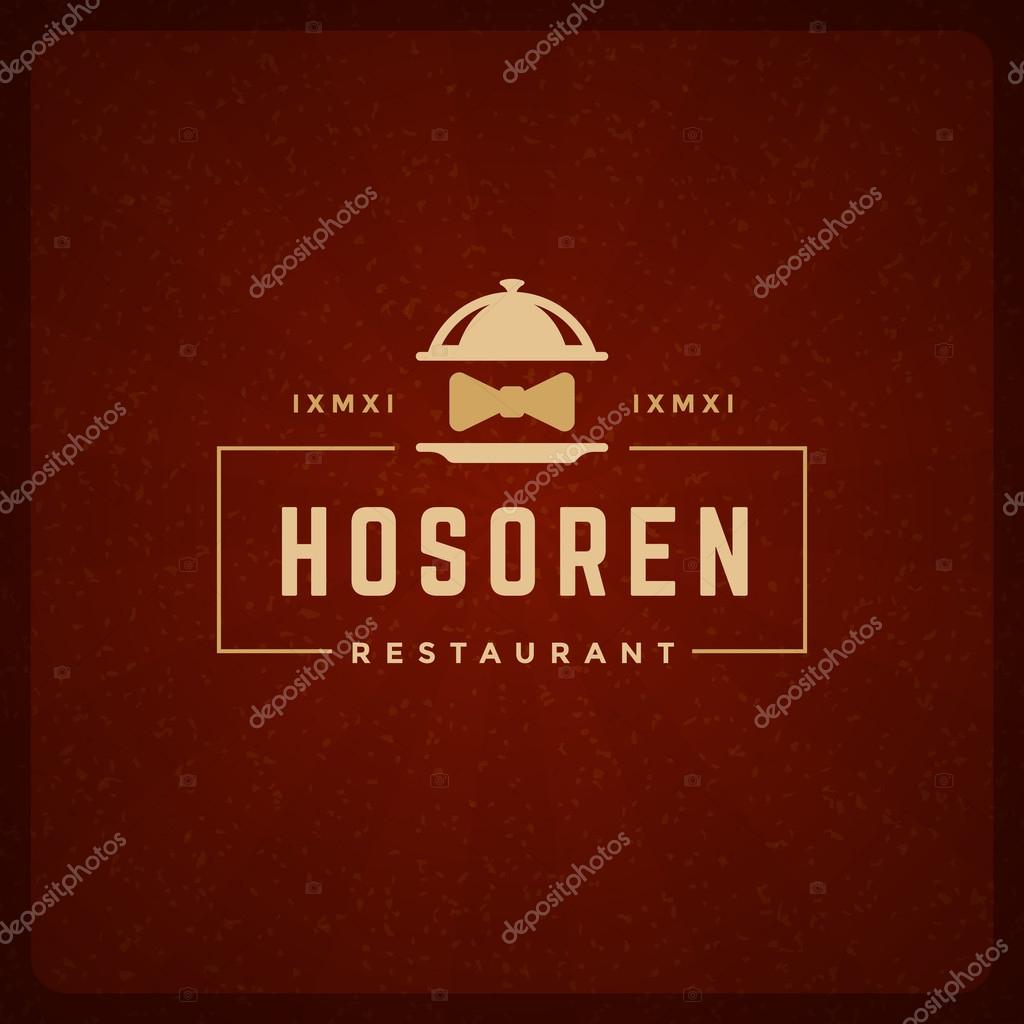 Restaurant Cloche Design Element in Vintage Style for Logotype, Label, Badge and other design. Tray retro vector illustration