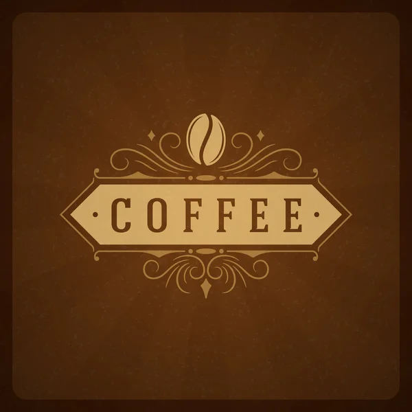 Café Logotipo Elemento de Design — Vetor de Stock