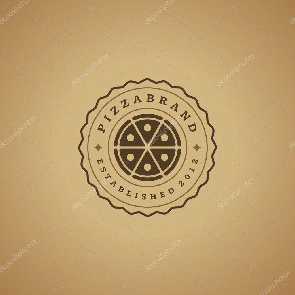 Pizzeria Restaurant Design Element in Vintage Style for Logotype, Label, Badge and other design. Pizza retro vector illustration
