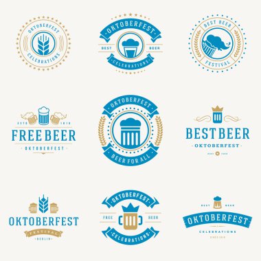 Badges and logos set Beer festival Oktoberfest