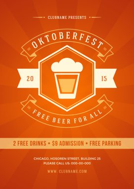 Oktoberfest beer festival poster or flyer template