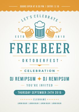Oktoberfest beer festival poster or flyer template