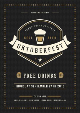 Oktoberfest beer festival poster or flyer template