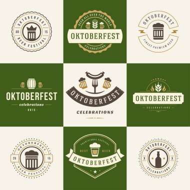 Labels, badges and logos set Beer festival Oktoberfest