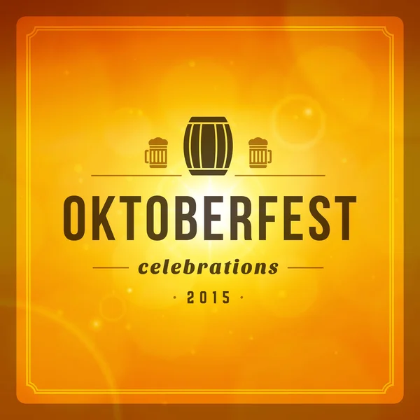 Oktoberfest vintage poster of wenskaart — Stockvector