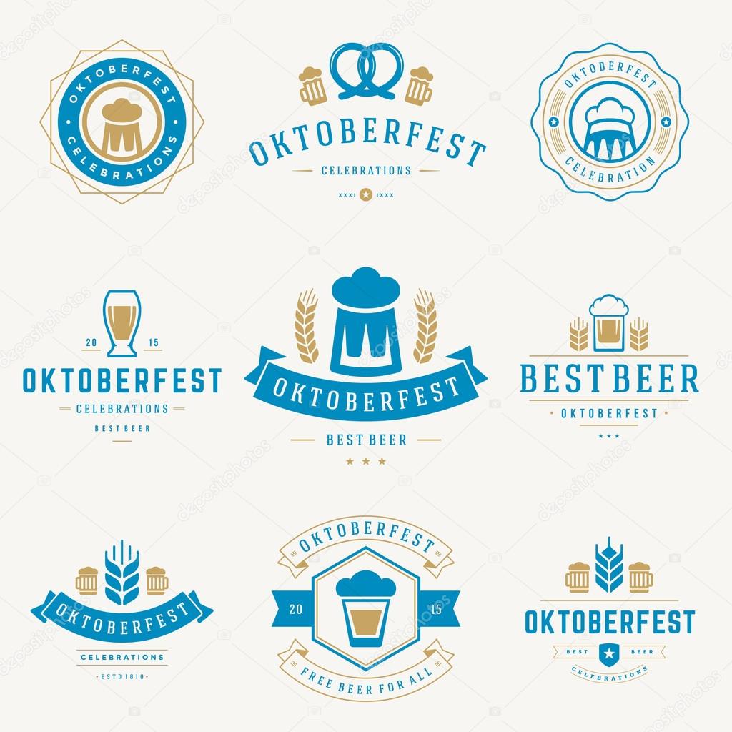 Badges and logos set Beer festival Oktoberfest