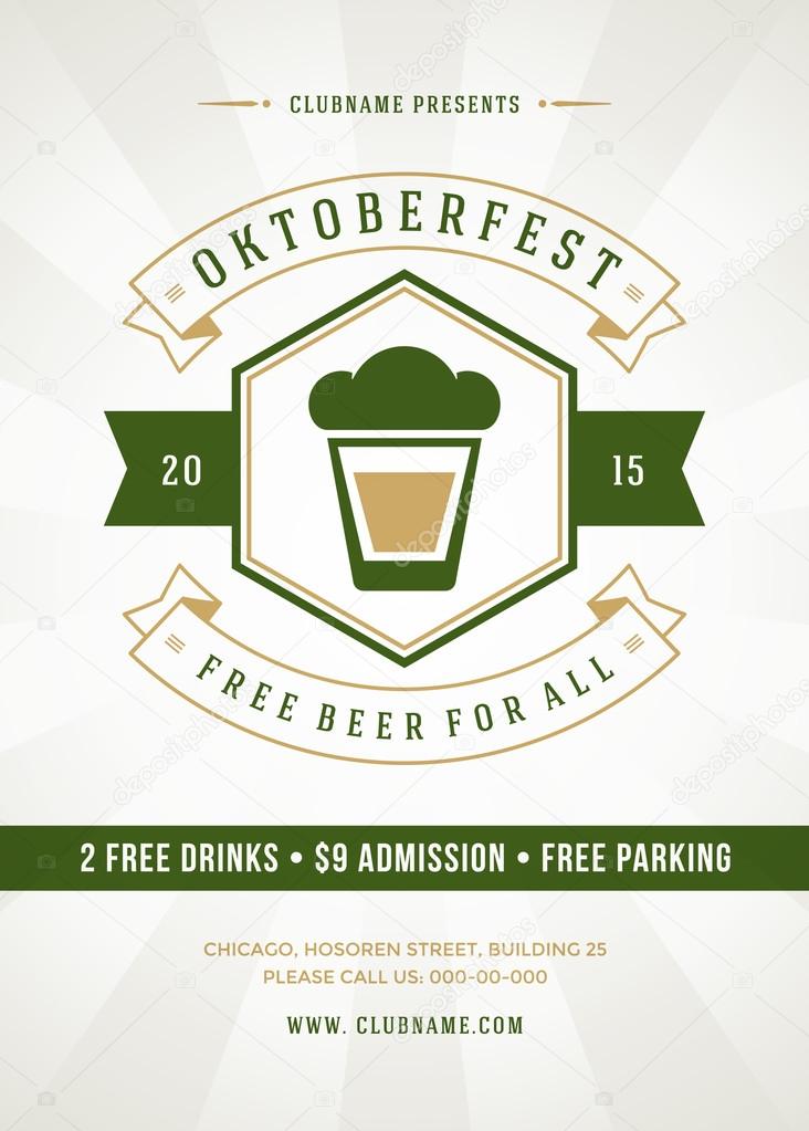 Oktoberfest beer festival typographic poster