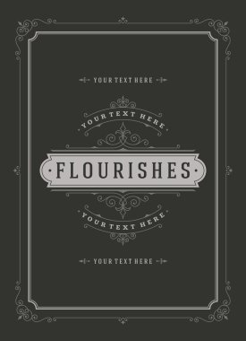 Vintage süsleme tebrik kartı vektör şablonu