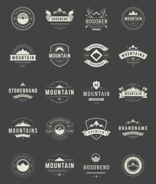 Set Mountains Logos, Badges and Labels