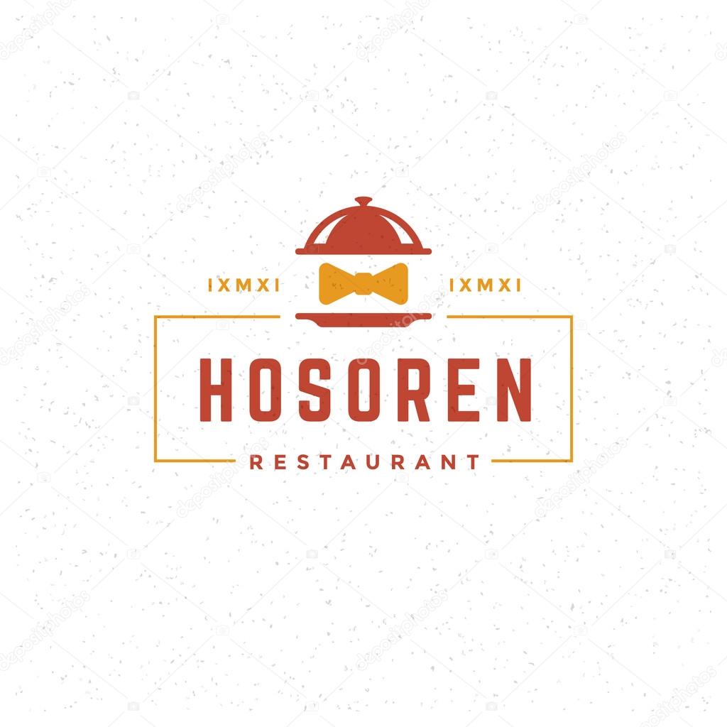 Restaurant Cloche Design Element in Vintage Style for Logotype, Label, Badge and other design. Tray retro vector illustration