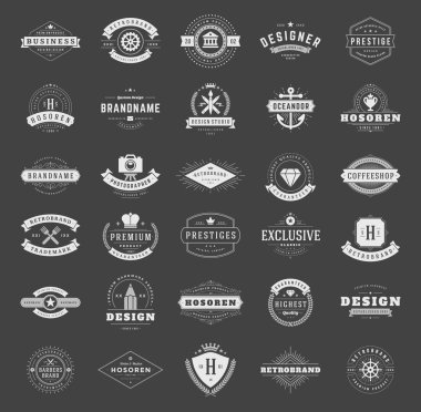 Retro Vintage Logotype ya da amblem seti