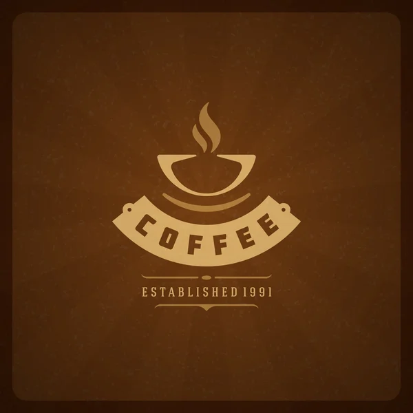 Coffee Shop Logo Design Element — Stok Vektör