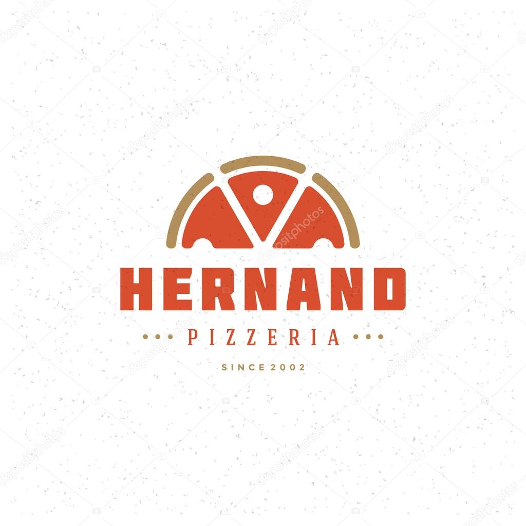 Pizzeria Restaurant Shop Design Element in Vintage Style for Logotype, Label, Badge, T-shirts and other design. Pizza retro vector illustration