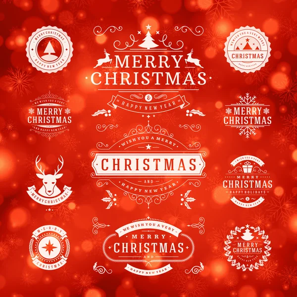 Decoraciones navideñas Elementos de diseño vectorial — Vector de stock