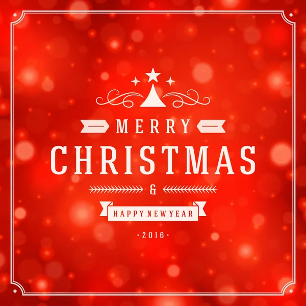 Navidad tarjeta de felicitación luz y copos de nieve vector de fondo — Vector de stock