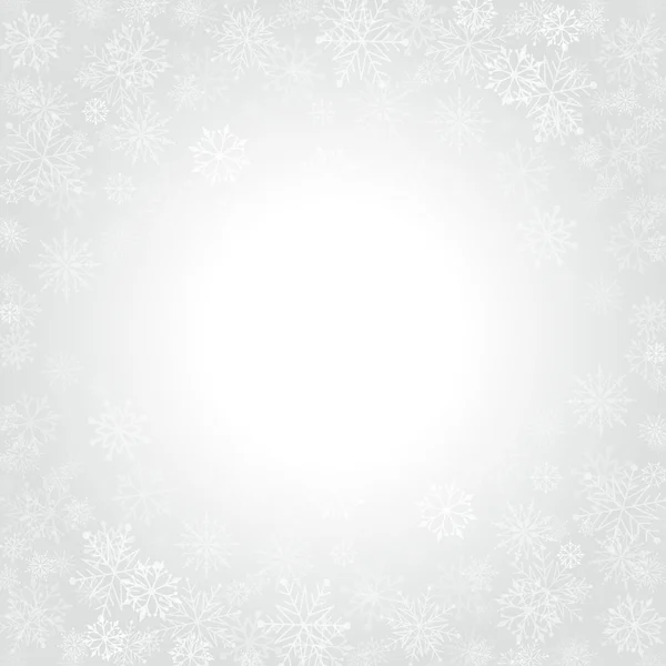 Navidad copos de nieve y celebración luz vector fondo — Archivo Imágenes Vectoriales