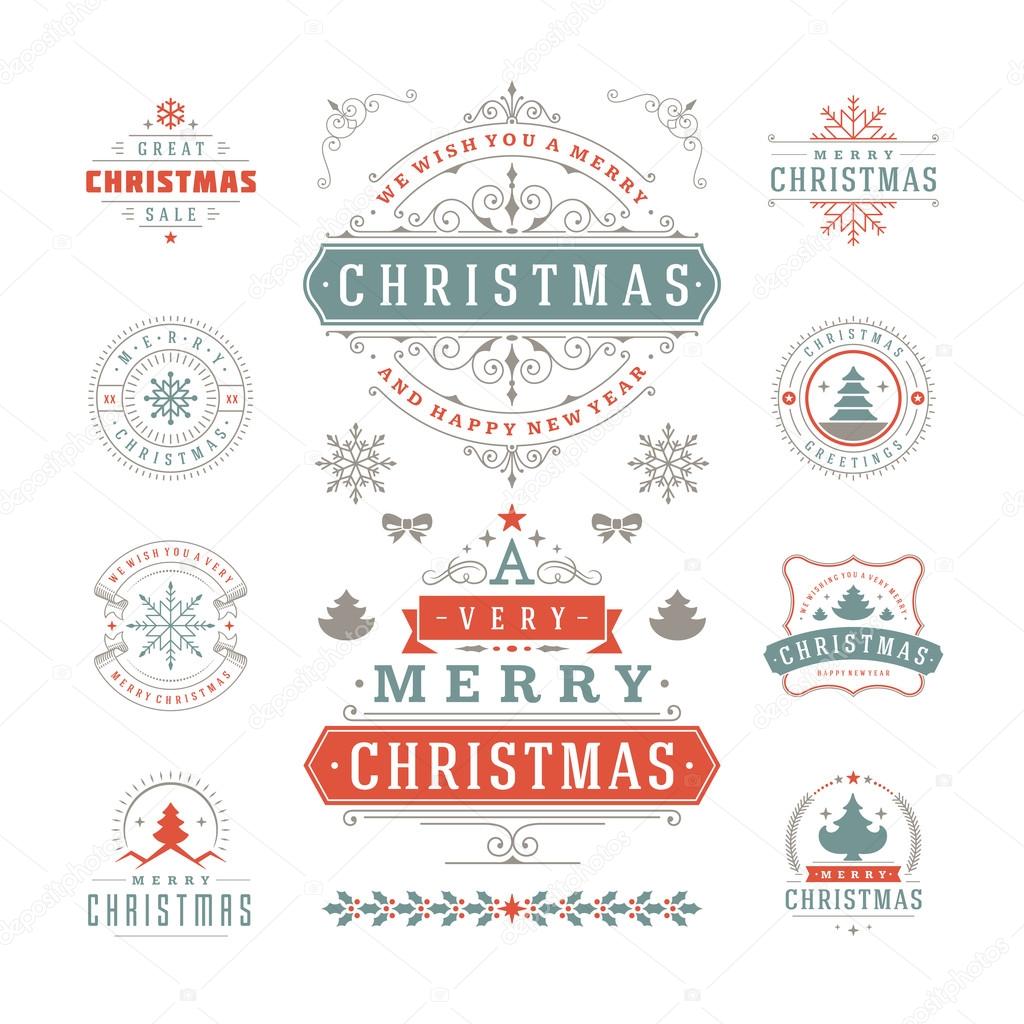 Christmas Labels and Badges Vector Design