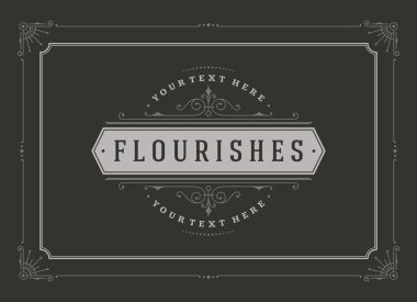 Vintage süsleme tebrik kartı vektör şablonu