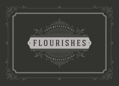 Vintage süsleme tebrik kartı vektör şablonu