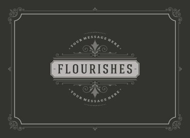 Vintage süsleme tebrik kartı vektör şablonu