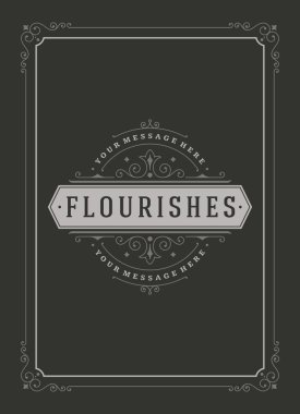 Vintage süsleme tebrik kartı vektör şablonu