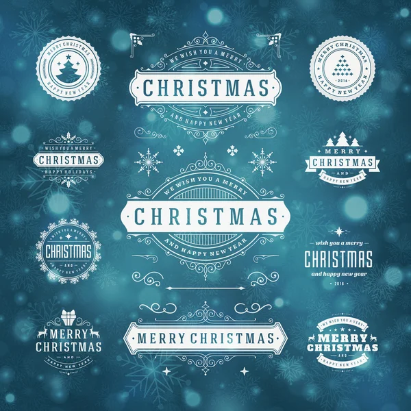 Decoraciones navideñas Elementos de diseño vectorial — Vector de stock