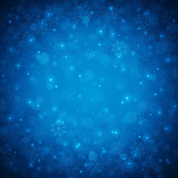 Рождественский фон снежинки с огнями
