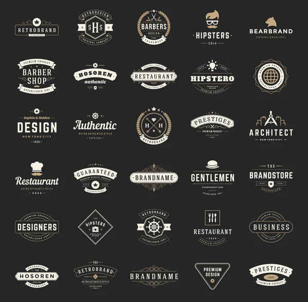 Retro Vintage Logotype ya da amblem seti