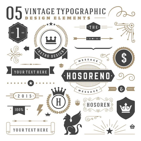 Retro vintage typografické prvky Royalty Free Stock Ilustrace