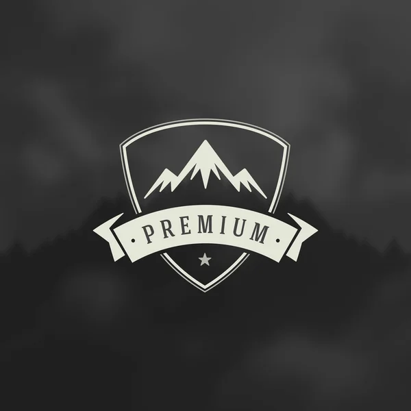 Mountain Design Element in Vintage Style for Logotype — Stock Vector