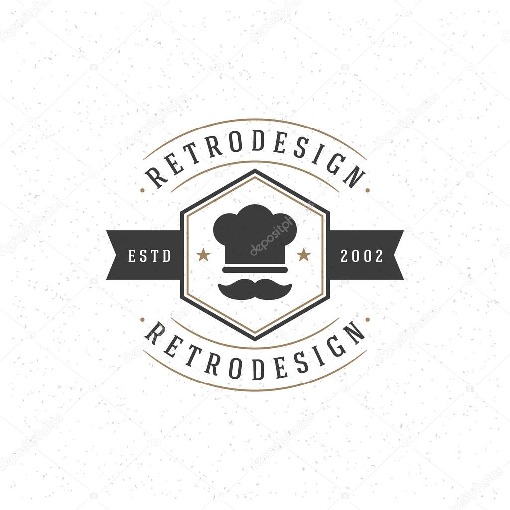 Restaurant Design Element in Vintage Style for Logotype