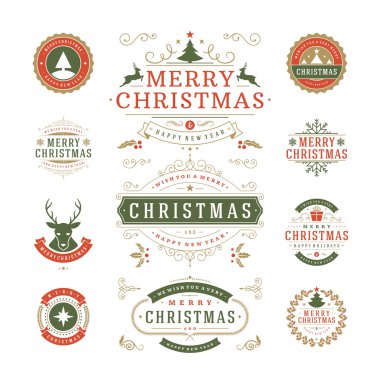 Christmas Labels and Badges Vector Design clipart