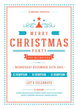 Christmas party invitation poster design vector illustration