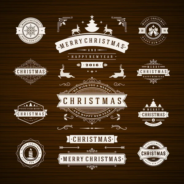 Decoraciones navideñas Elementos de diseño vectorial — Vector de stock