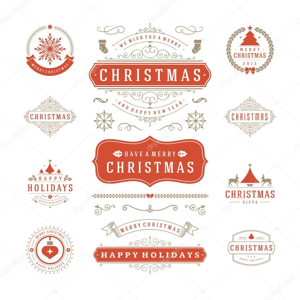 Christmas Labels and Badges Vector Design