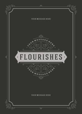 Vintage süsleme tebrik kartı vektör şablonu