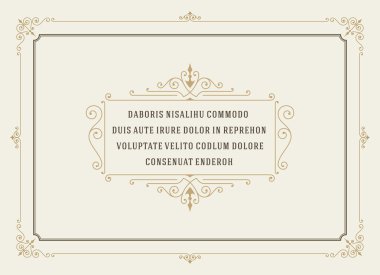 Vintage Ornament Quote Marks Box Frame Vector template design