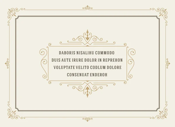 Vintage Ornament Quote Marks Box Frame Vector template design — Διανυσματικό Αρχείο