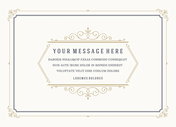 Vintage Ornament Quote Marks Box Frame Vector template design — Stock vektor