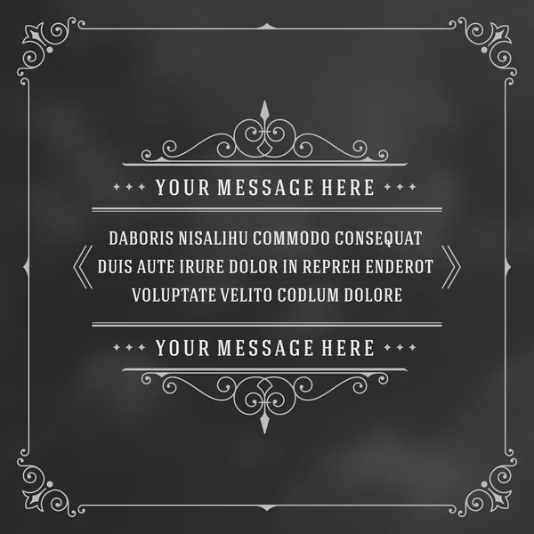 Vintage Ornament Quote Marks Box Frame Vector template design — Stockvector