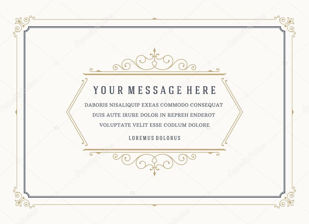 Vintage Ornament Quote Marks Box Frame Vector template design