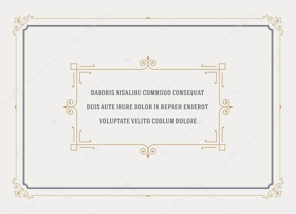 Vintage Ornament Quote Marks Box Frame Vector template design