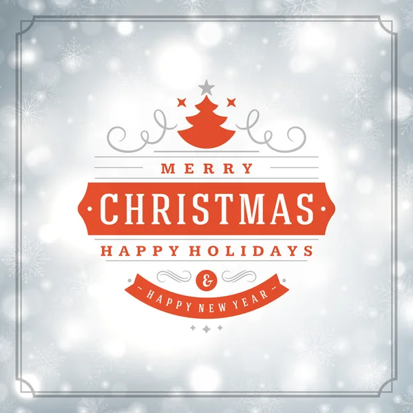 Navidad tarjetas de felicitación luces y copos de nieve vector de fondo — Archivo Imágenes Vectoriales