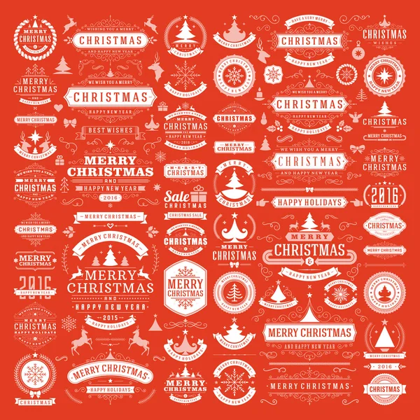 Decoraciones navideñas Elementos de diseño vectorial — Vector de stock