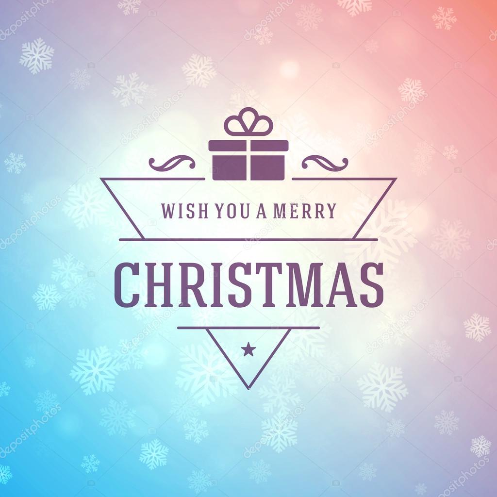 Christmas greeting card lights and snowflakes vector background