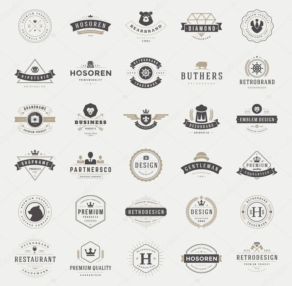 Retro Vintage Logotypes or insignias set