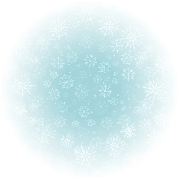 Natal fundo flocos de neve com luzes — Vetor de Stock