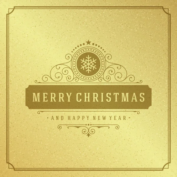 Merry Christmas Typography Greeting Card Design — Stock Vector