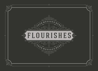 Vintage süsleme tebrik kartı vektör şablonu