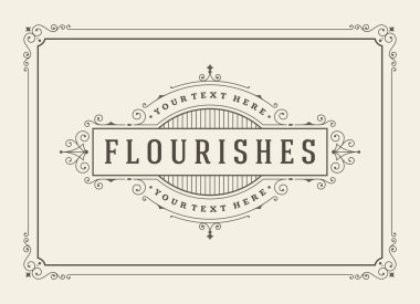 Vintage süsleme tebrik kartı vektör şablonu